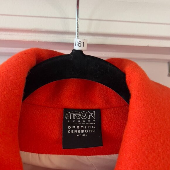 861 Opening Ceremony Tron Legacy Orange Wool Coat Size Medium Color Black - Picture 2 of 4